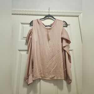 Lapis & Lillies Brand Size Meduim Pink Cold Shoulder Blouse New with Tags